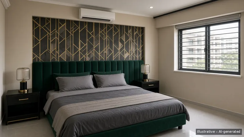 Master bedroom — Art Deco Glam (illustrative)