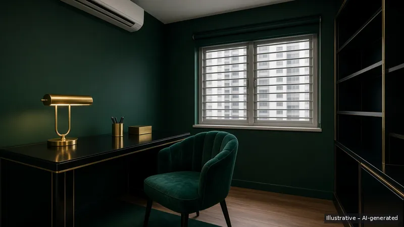 Study — Art Deco Glam, HDB 5-room (illustrative)