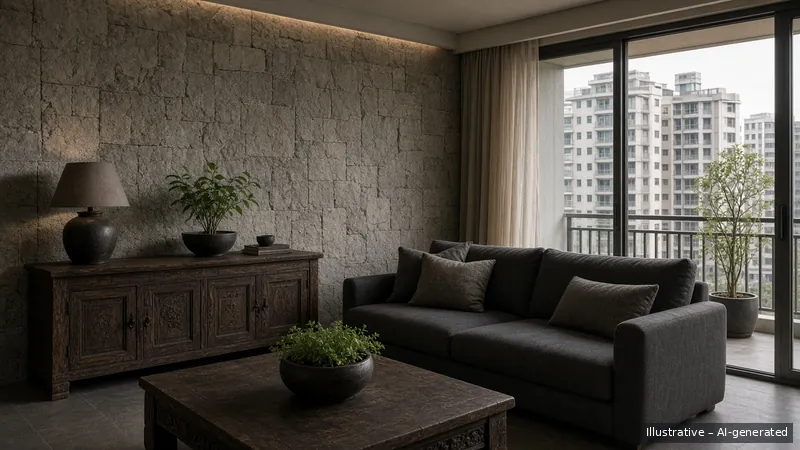 Living and balcony — Bali Stone, Condo (illustrative)