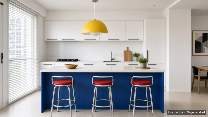 Kitchen island — Bauhaus Primary, Condo (illustrative)