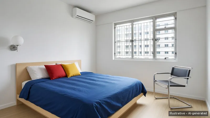 Master bedroom — Bauhaus Primary, HDB 4-room (illustrative)