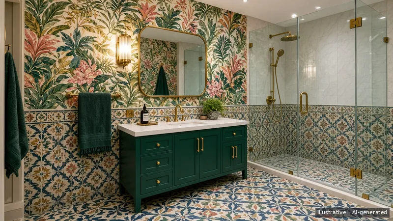 Master bath — Bold Maximalist, Condo (illustrative)