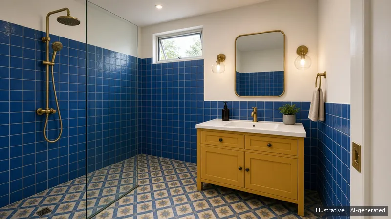 Bathroom — Bold Maximalist, HDB 4-room (illustrative)