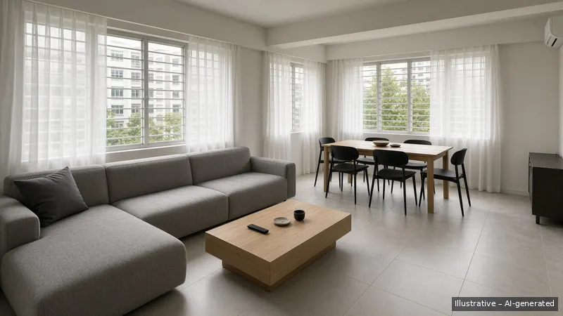 Living and dining — Clean Line (illustrative)