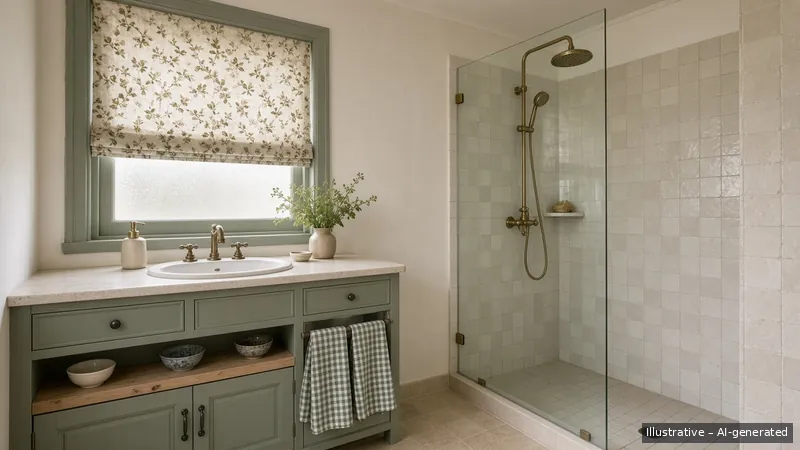 Master bath — English Cottage, Condo (illustrative)