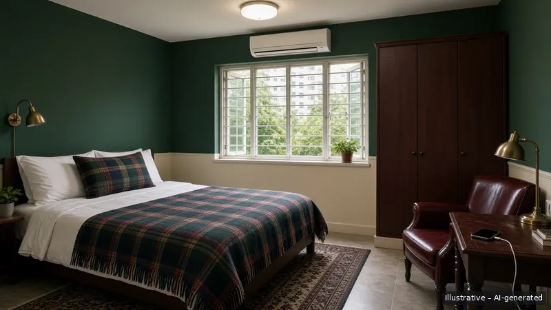 Bedroom — Ivy Preppy, HDB 3-room (illustrative)
