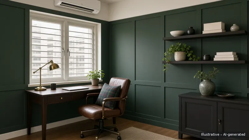 Study — Ivy Preppy, HDB 5-room (illustrative)