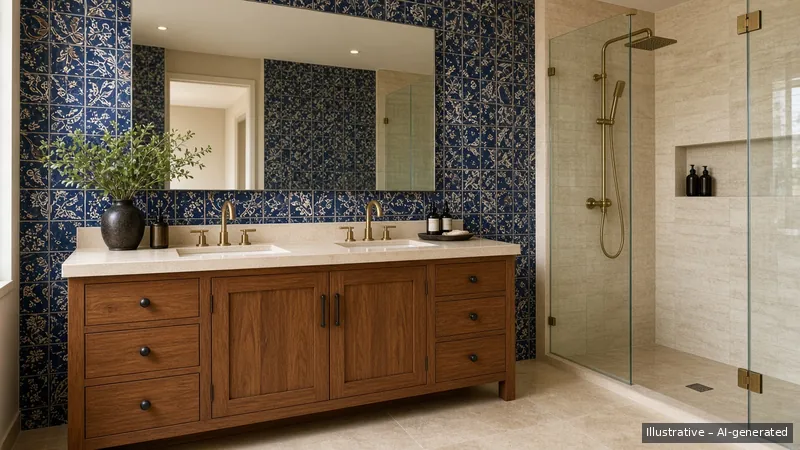 Master bath — Javanese Batik, Condo (illustrative)