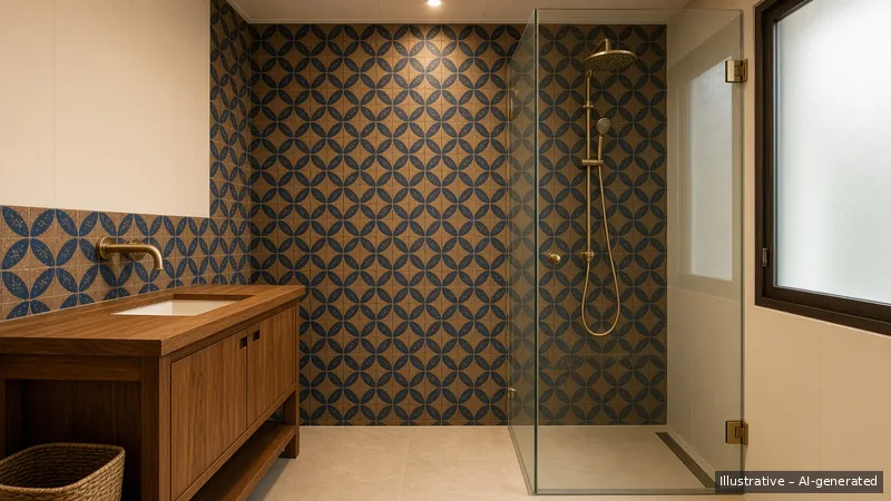 Bathroom — Javanese Batik, HDB 4-room (illustrative)