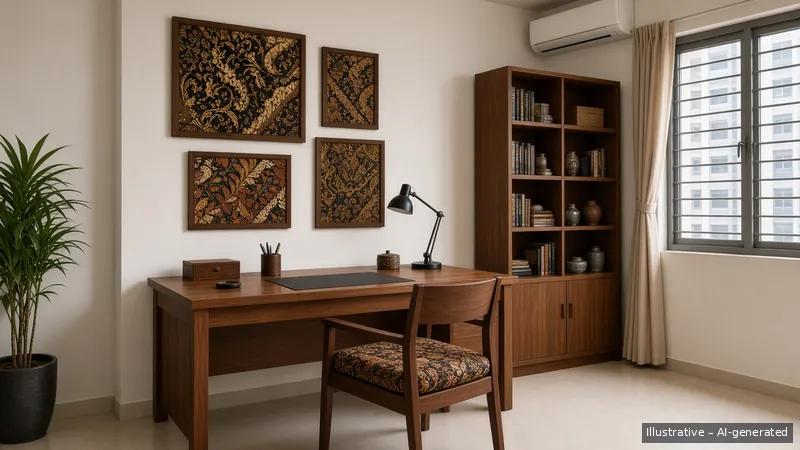 Study — Javanese Batik, HDB 5-room (illustrative)