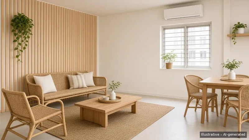 Living and dining — Kampong Modern (illustrative)