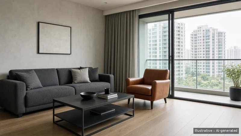 Living room — Kopi Loft, Condo (illustrative)