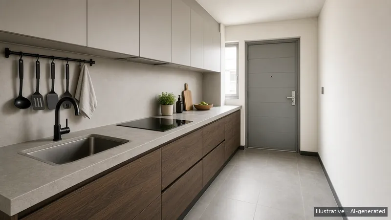 Kitchen — Kopi Loft, HDB 3-room (illustrative)