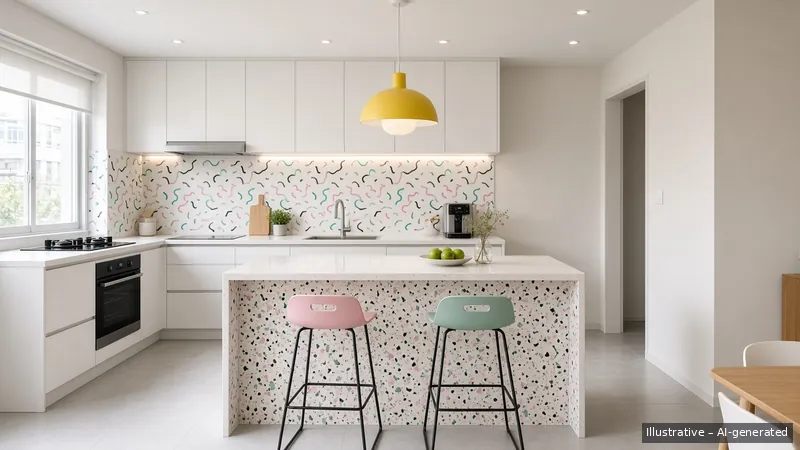 Kitchen island — Memphis Pop, Condo (illustrative)