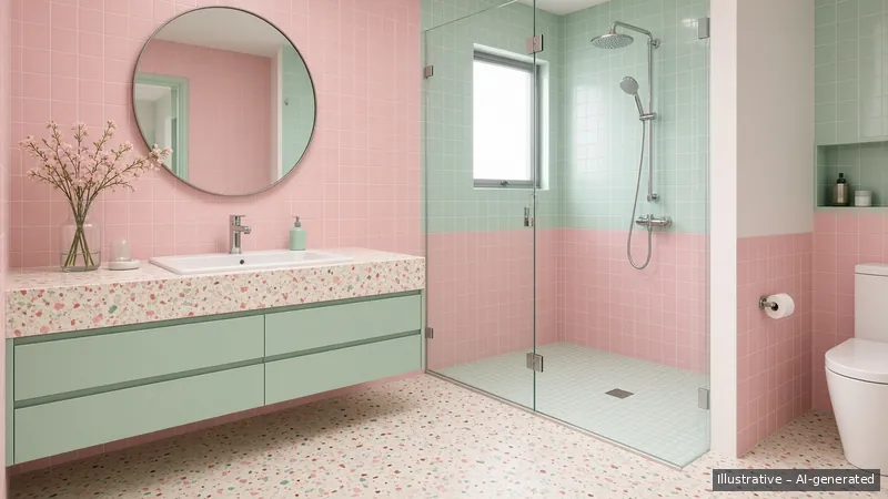Master bath — Memphis Pop, Condo (illustrative)