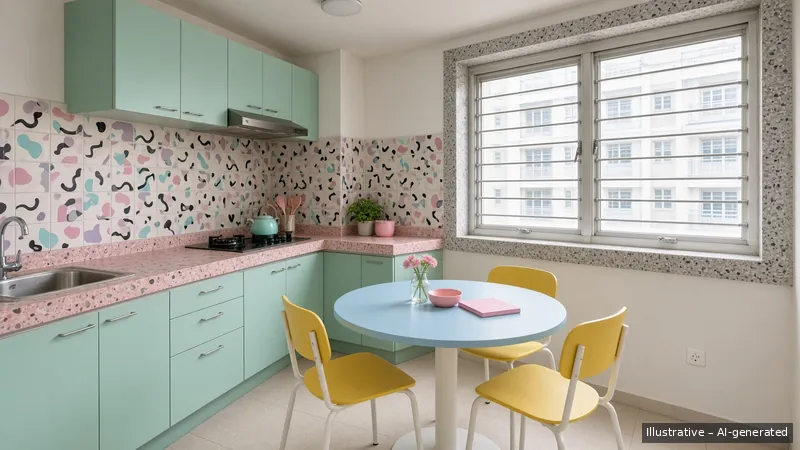 Kitchen and dining — Memphis Pop (illustrative)