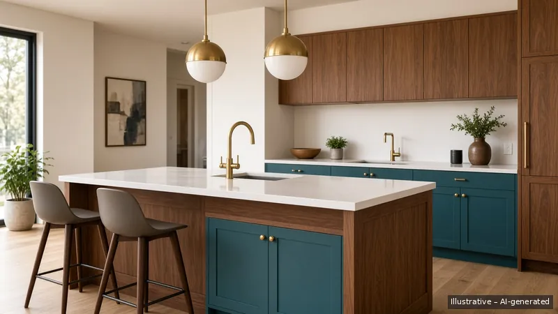 Kitchen island — Mid-Century, Condo (illustrative)