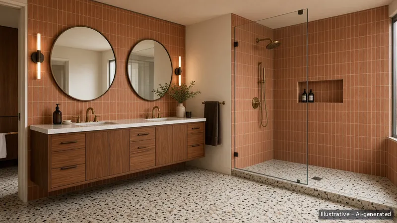 Master bath — Mid-Century, Condo (illustrative)