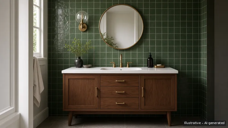 Bathroom — Mid-Century, HDB 4-room (illustrative)