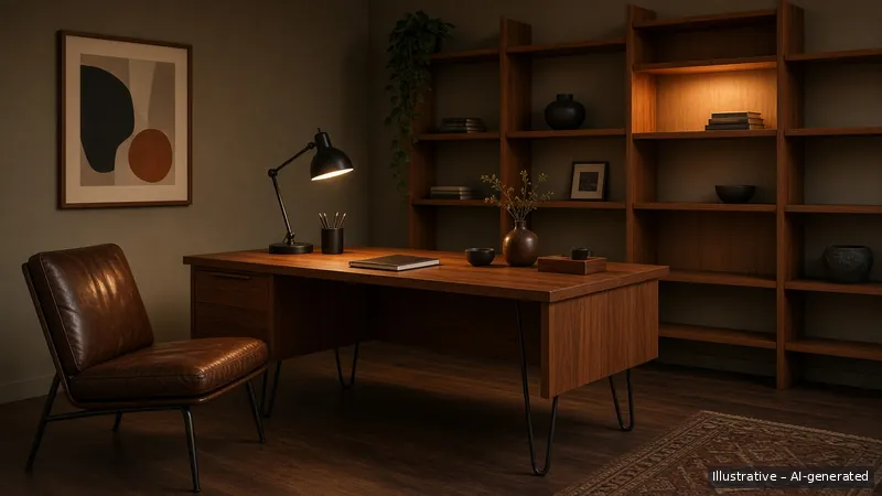 Study — Mid-Century, HDB 5-room (illustrative)