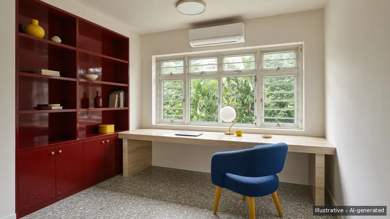 Study — Milano Lacquer, HDB 5-room (illustrative)