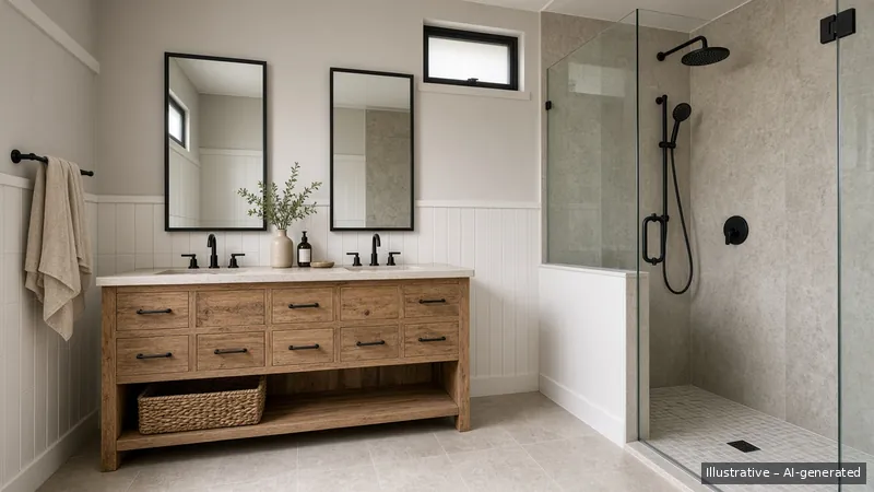 Master bath — Modern Farmhouse, Condo (illustrative)