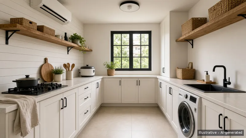 Galley kitchen — Modern Farmhouse (illustrative)