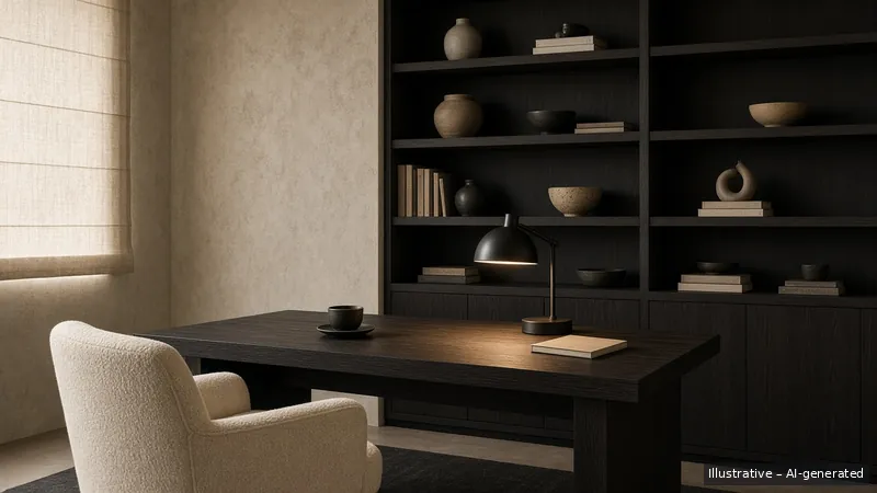 Study — Monochrome Minimal, HDB 5-room (illustrative)