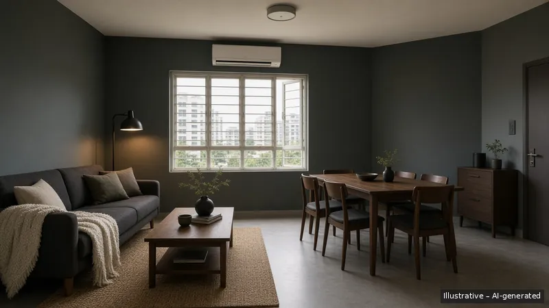 Living and dining — Moody Nordic (illustrative)