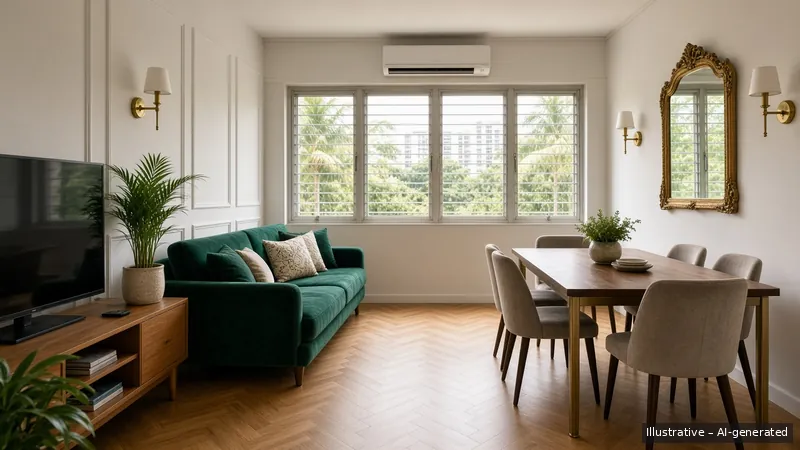 Living and dining — Parisian Moulding (illustrative)