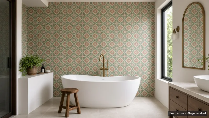 Master bath — Peranakan Modern, Condo (illustrative)