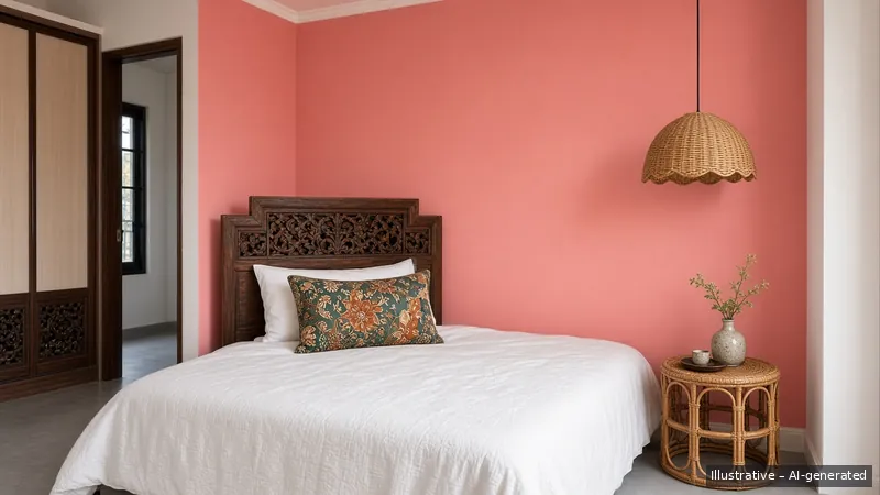 Bedroom — Peranakan Modern, HDB 3-room (illustrative)