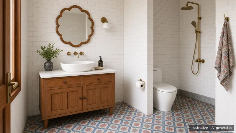 Bathroom — Peranakan Modern, HDB 4-room (illustrative)