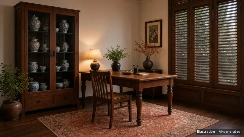 Study — Peranakan Modern, HDB 5-room (illustrative)