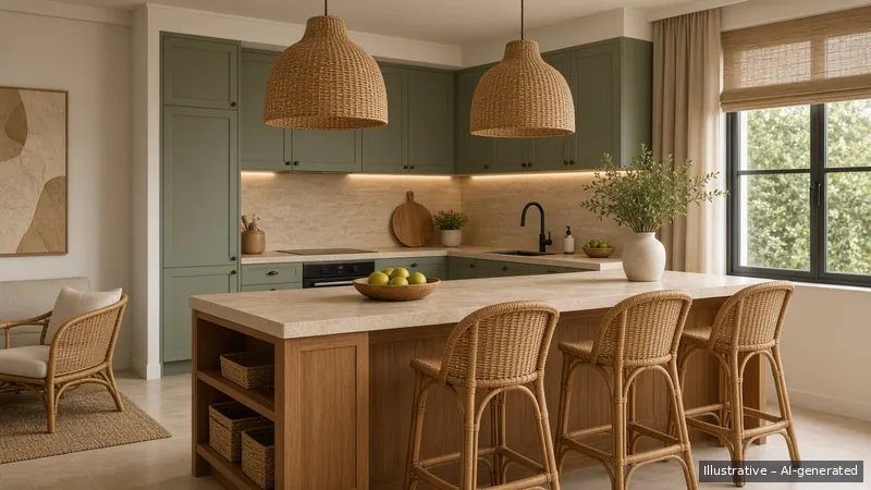 Kitchen island — Rattan Resort, Condo (illustrative)