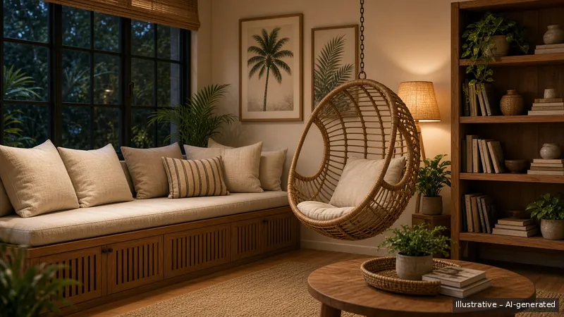 Family room — Rattan Resort, HDB 5-room (illustrative)