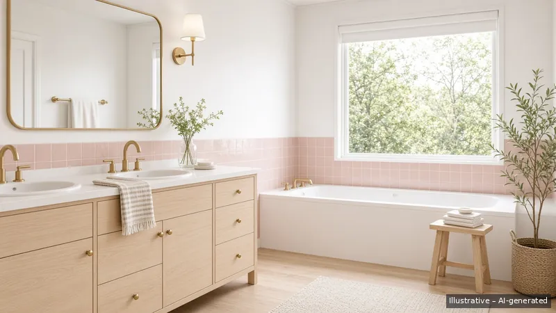 Master bath — Scandi Bright, Condo (illustrative)