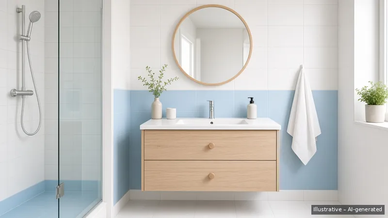 Bathroom — Scandi Bright, HDB 4-room (illustrative)