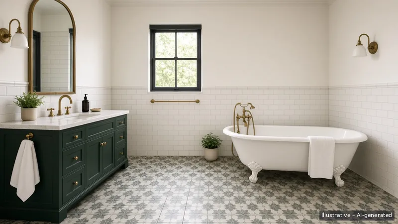 Master bath — Shophouse Revival, Condo (illustrative)