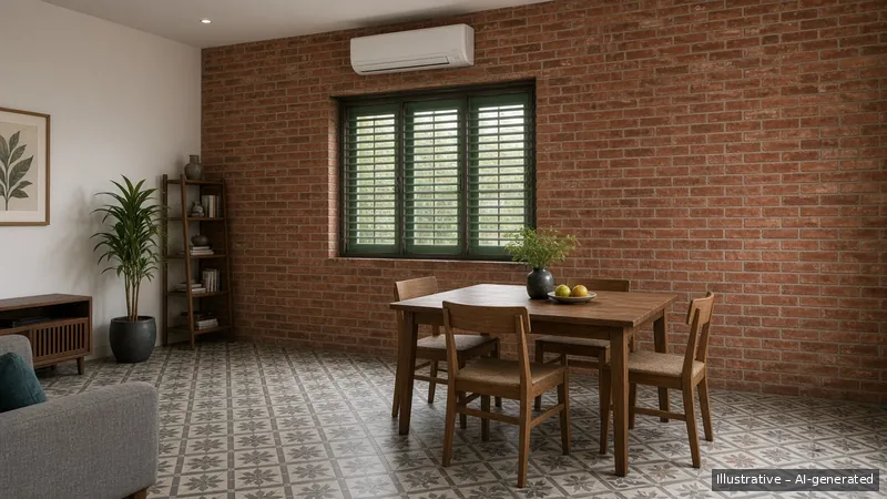 Living and dining — Shophouse Revival, HDB 3-room (illustrative)