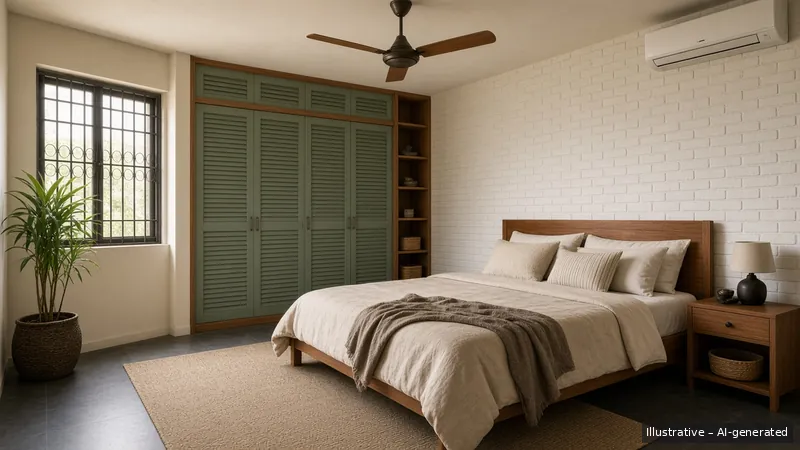 Master bedroom — Shophouse Revival, HDB 4-room (illustrative)