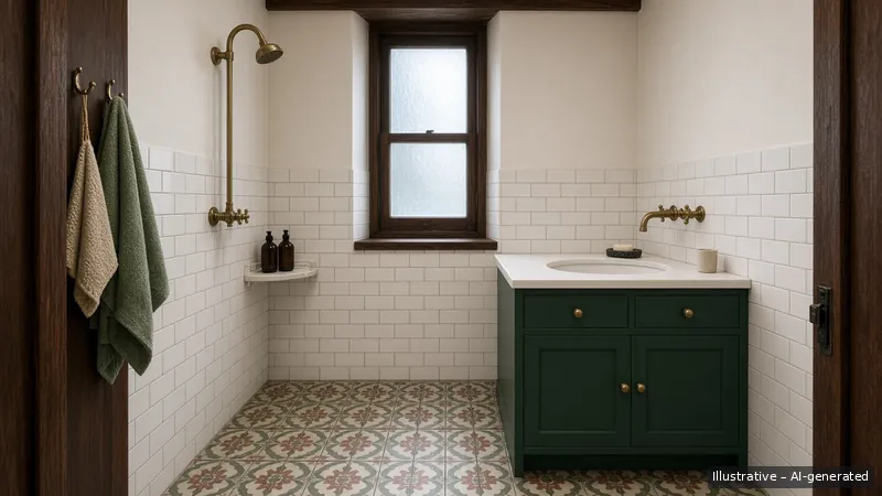 Bathroom — Shophouse Revival, HDB 4-room (illustrative)
