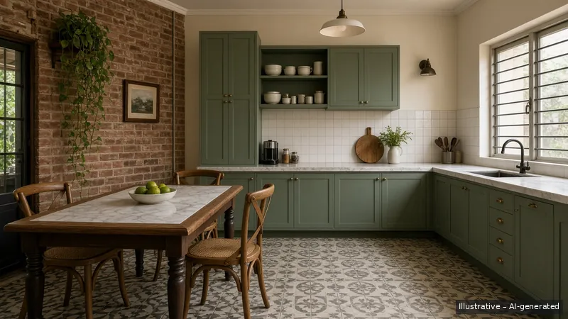 Kitchen and dining — Shophouse Revival (illustrative)