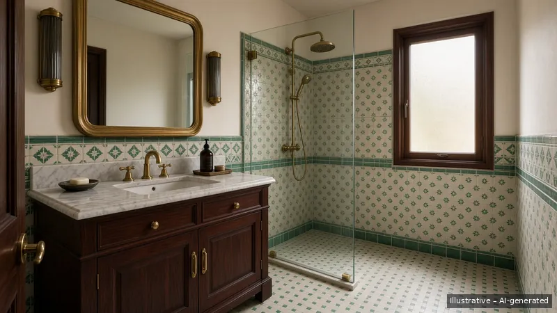 Bathroom — Straits Chinese Rosewood, HDB 4-room (illustrative)