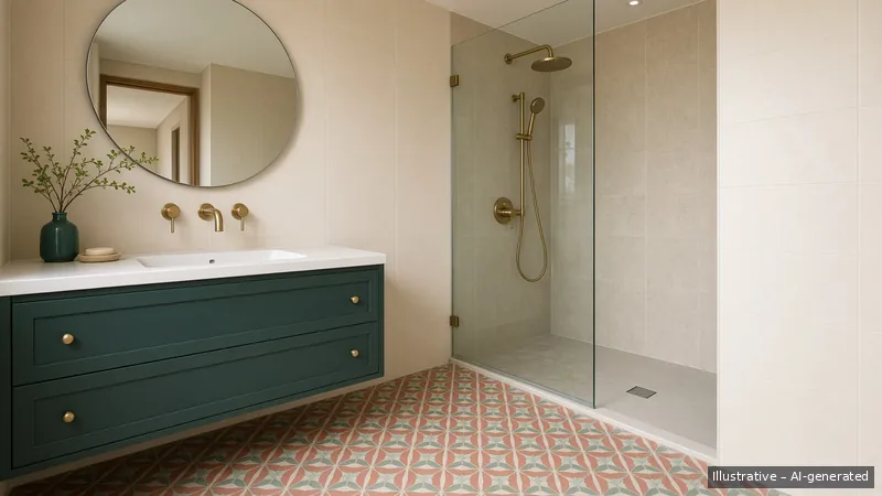Bathroom — Teal Kebaya, Condo (illustrative)