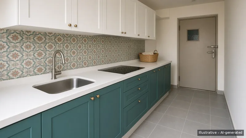 Kitchen — Teal Kebaya, HDB 3-room (illustrative)
