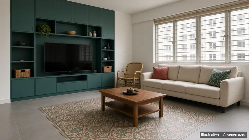 Living room — Teal Kebaya (illustrative)