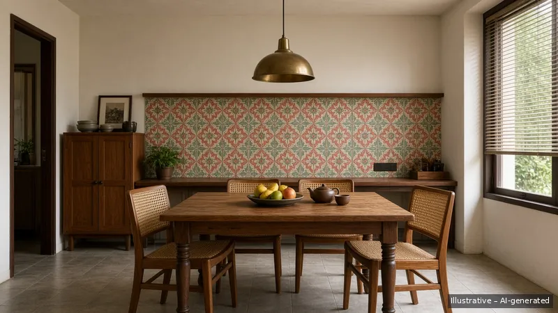 Dining — Teal Kebaya, HDB 5-room (illustrative)