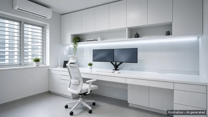 Study — Tech Minimal, HDB 5-room (illustrative)