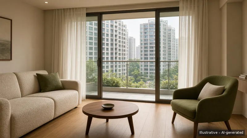 Living room — Terracotta Day, Condo (illustrative)